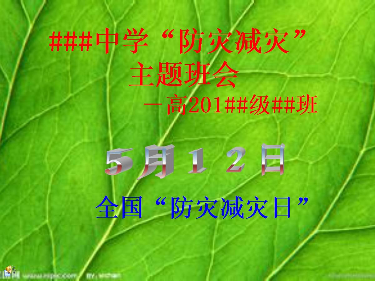 防灾减灾主题班会宣传.ppt